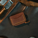 Artistic Design Two Sided, Leather threaded, Free Moving wallet