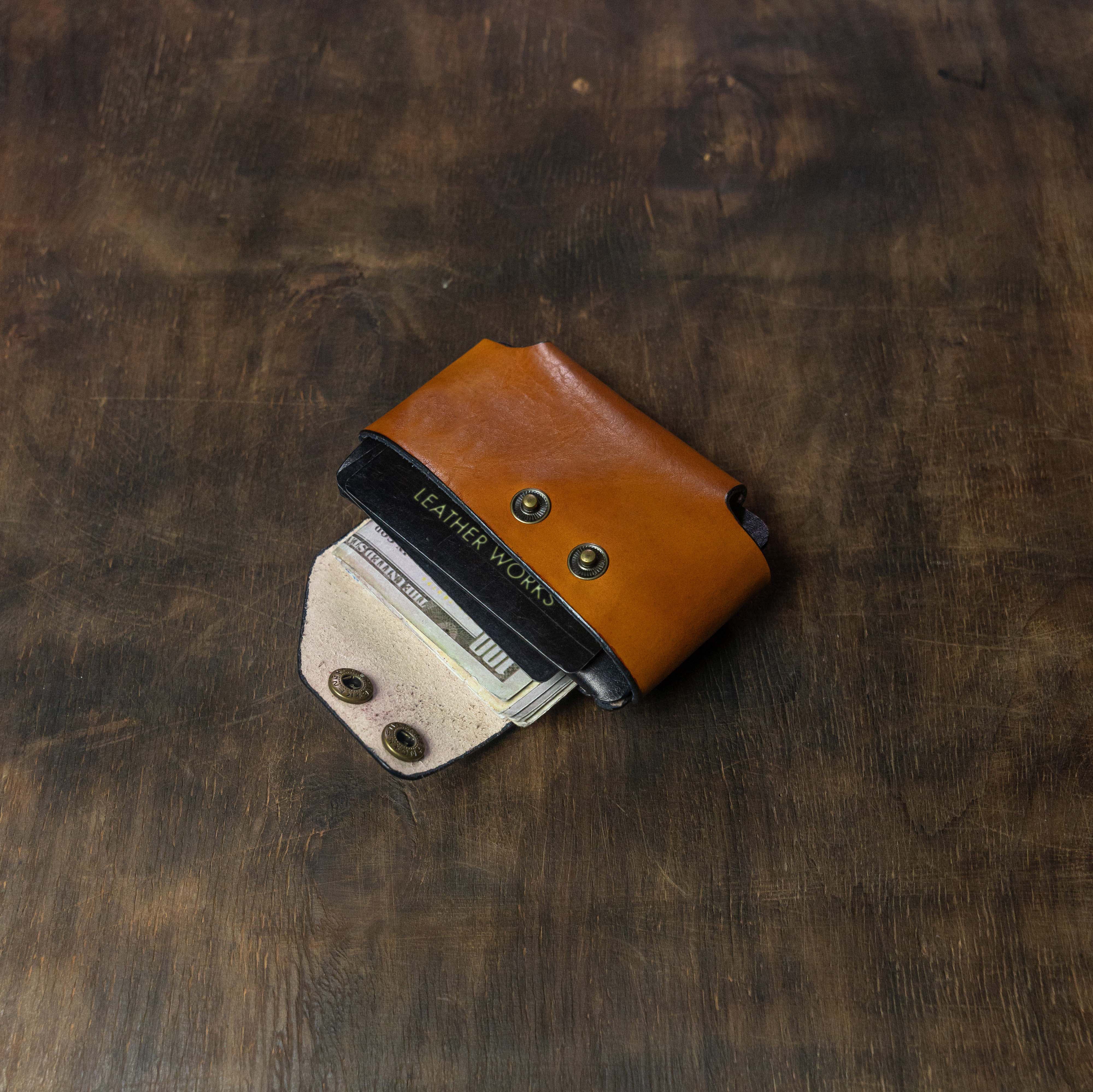 Card Button Closure Stitchless Wallet