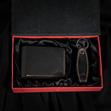 Leather Wallet & Keychain Gift Set