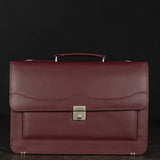 Modern Heritage Briefcase: Premium Burgundy Leather Office Bag