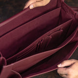Modern Heritage Briefcase: Premium Burgundy Leather Office Bag
