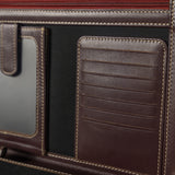Executive Genuine Leather Zippered Portfolio & Document Organizer