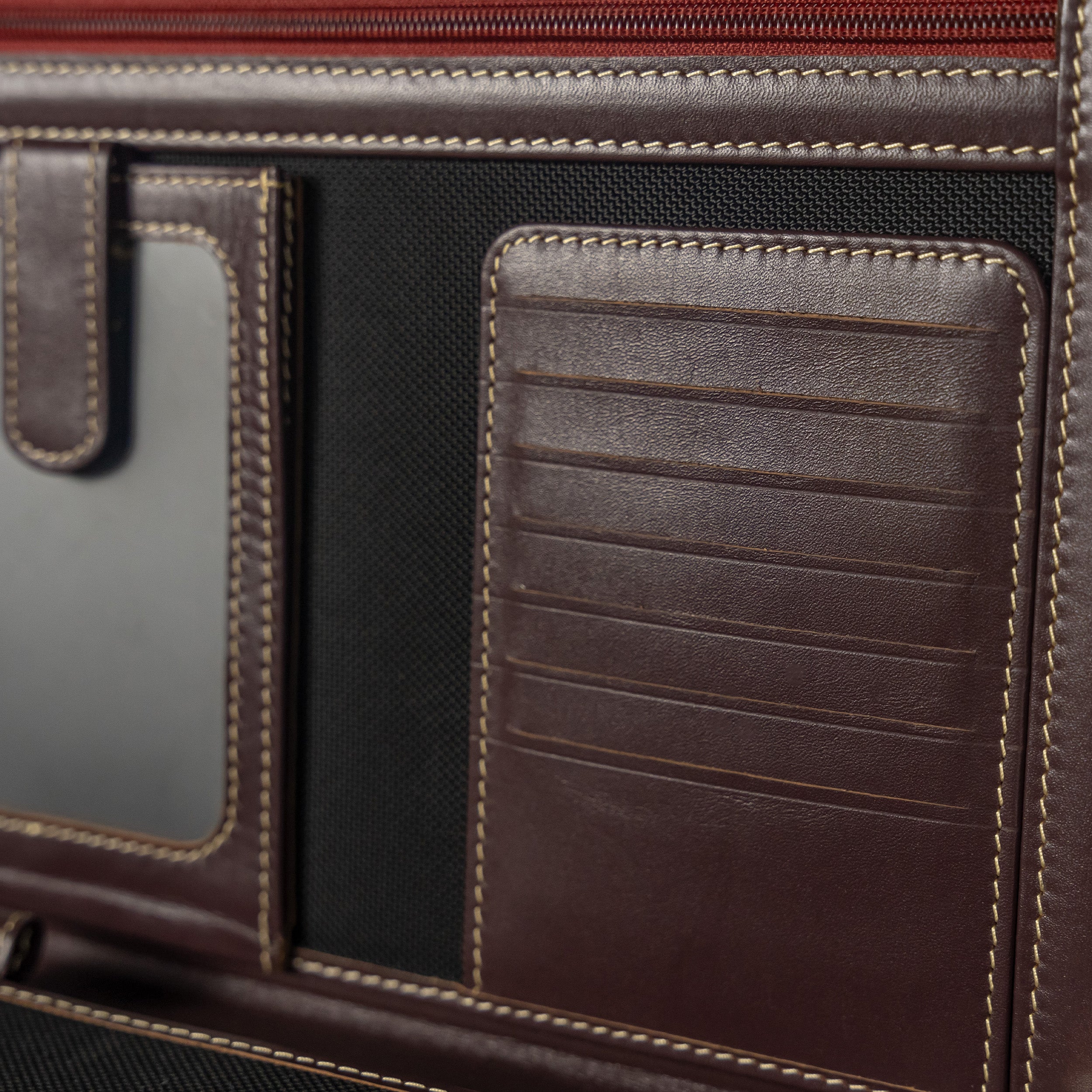 Executive Genuine Leather Zippered Portfolio & Document Organizer