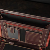 Executive Genuine Leather Zippered Portfolio & Document Organizer