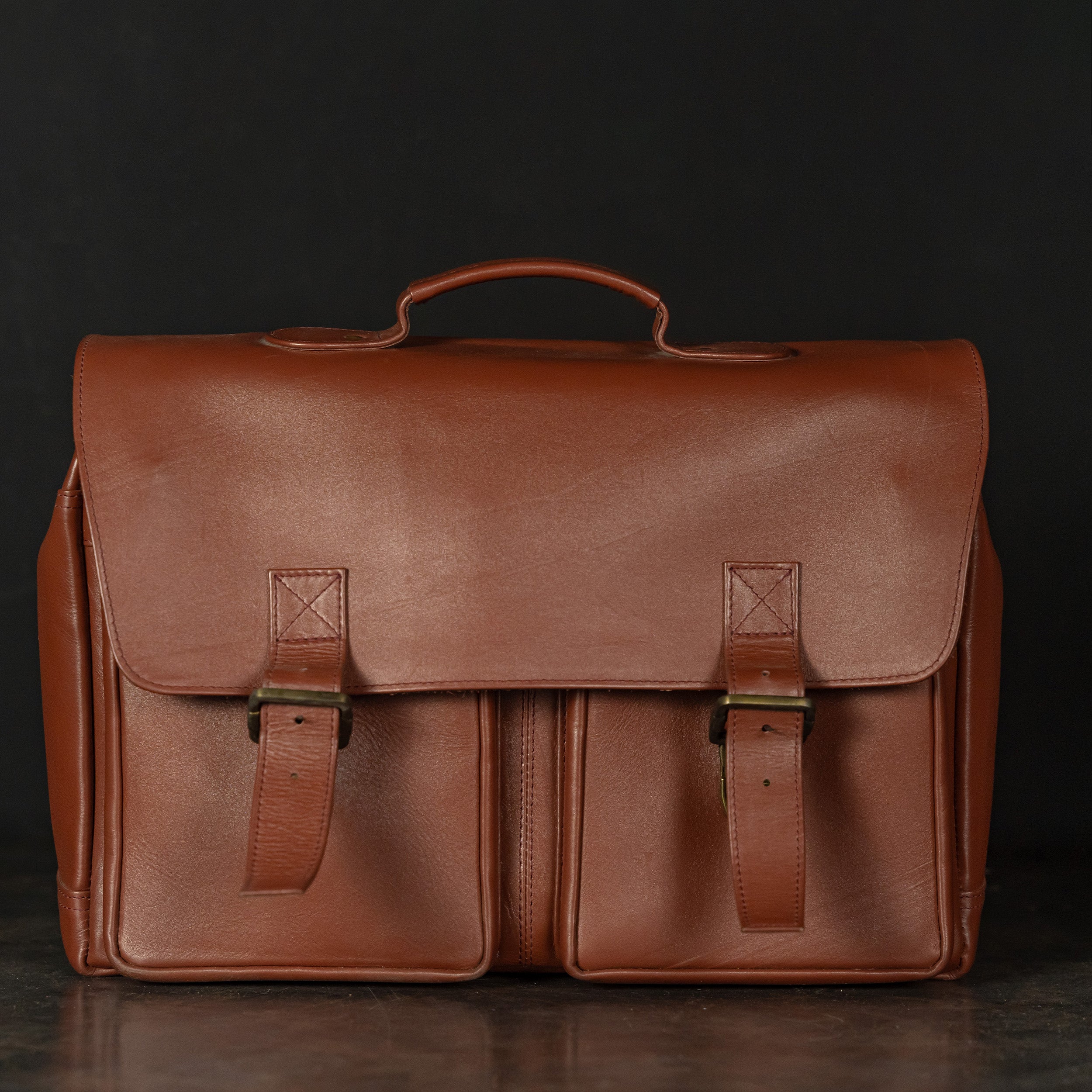 Multi-Pocket Leather Field Bag