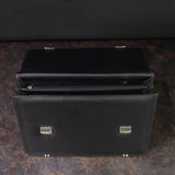 The Executive: Classic Black Leather Expandable Briefcase