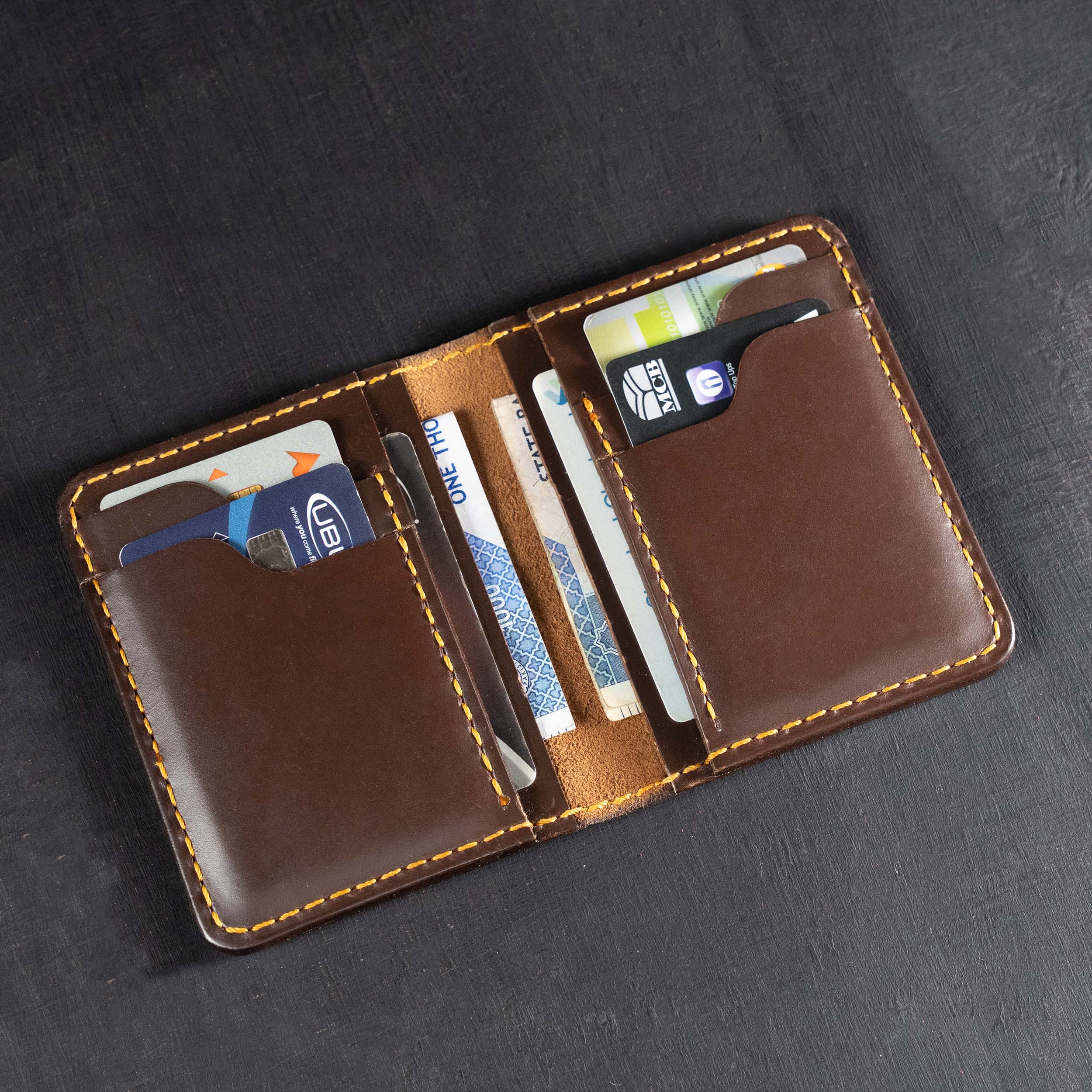 Futuristic Handmade Leather Card Wallet