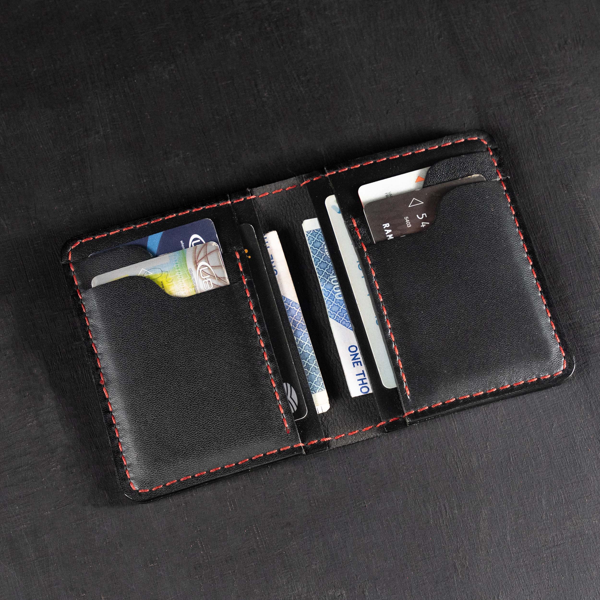 Futuristic Handmade Leather Card Wallet