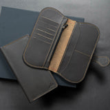 Agora - Unisex Leather Long Wallet Gift Set