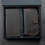 Agora - Unisex Leather Long Wallet Gift Set