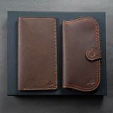 Agora - Unisex Leather Long Wallet Gift Set